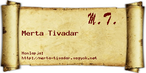 Merta Tivadar névjegykártya